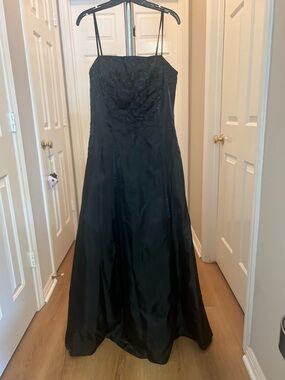 Miss Milan Black Spaghetti Strap Prom Dress (Prom, Graduation, Wedding Guest)